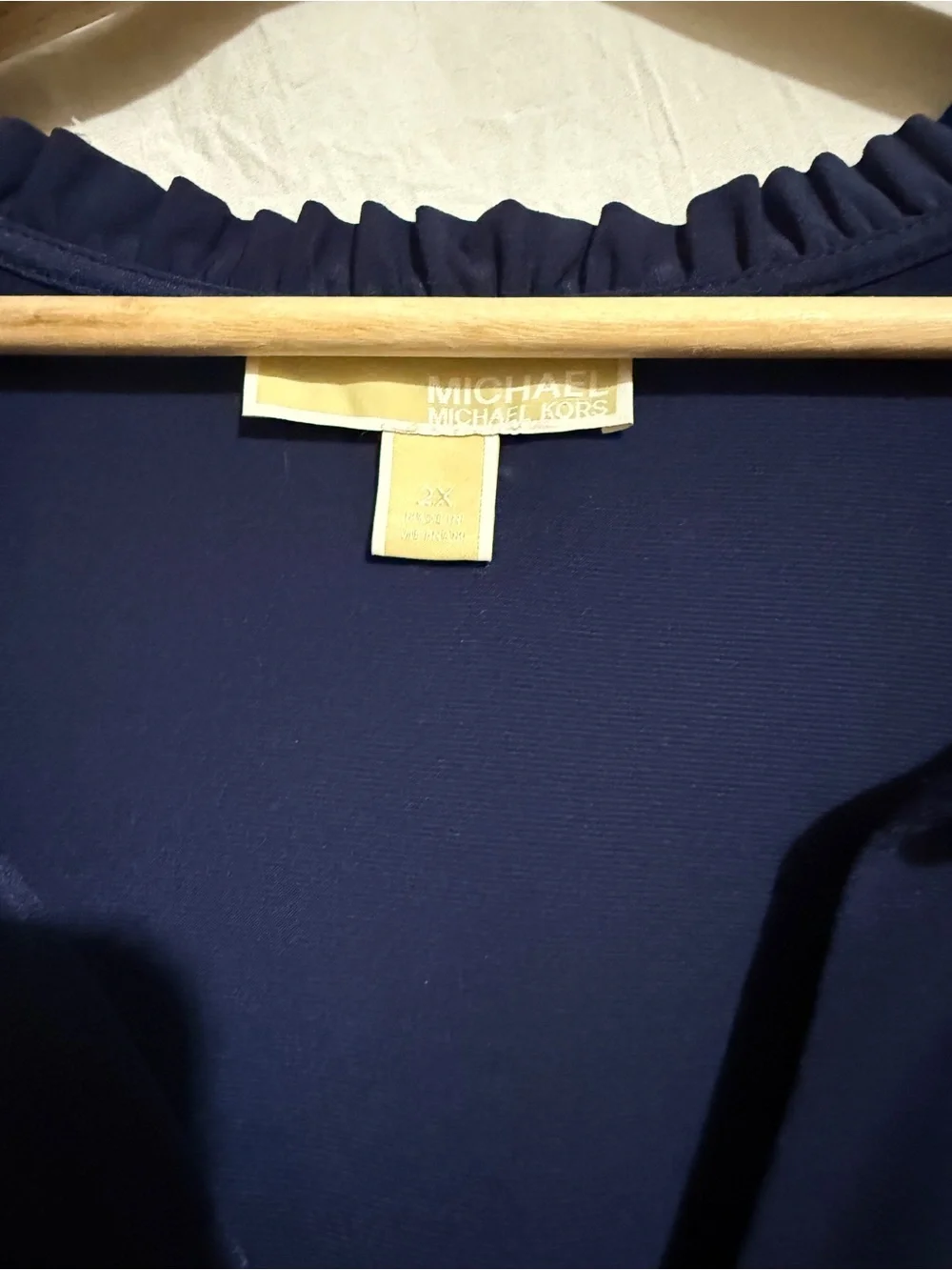 Michael Kors Navy Sleeveless Elastic-Neck Dress